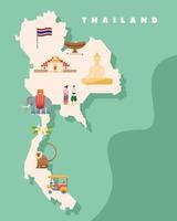 carte culturelle de la thaïlande vecteur