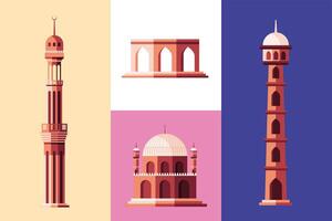 tours et mosquées musulmanes vecteur
