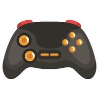 contrôle de jeu vidéo noir avec boutons jaunes vecteur