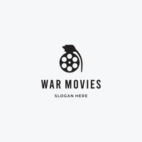 guerre films logo, grenade combiner avec film rouleau logo conception concept vecteur
