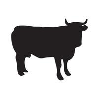 vecteur vache silhouette icône illustration isolé