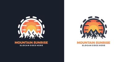 Montagne lever du soleil logo , la nature logo gratuit vecteur et gratuit svg