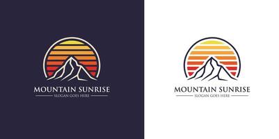Montagne lever du soleil logo , la nature logo gratuit vecteur et gratuit svg