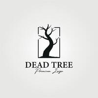 Célibataire mort arbre logo vecteur ancien illustration