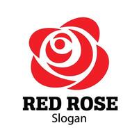 rouge Rose fleur logo modèle vecteur