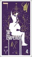 égyptien tarot carte appelé le empereur. silhouette de pharaon séance sur le sien trône. vecteur