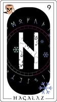 viking tarot carte avec runique alphabet. runique lettre T-shirt appelé hagalaz suivant à le symbole de glace. vecteur