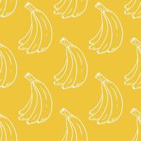 blanc contour bananes sur Jaune Contexte vecteur