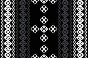 ethnique géométrique en tissu modèle traverser point.ikat broderie ethnique Oriental pixel modèle noir Contexte. abstrait, vecteur, illustration. texture, vêtements, cadre, décoration, motifs, soie fond d'écran. vecteur