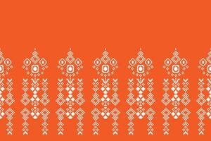 traditionnel ethnique motifs ikat géométrique en tissu modèle traverser point.ikat broderie ethnique Oriental pixel Orange Contexte. abstrait, vecteur, illustration. texture, écharpe, décoration, papier peint. vecteur