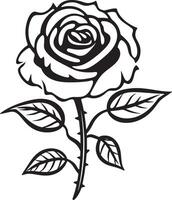 Rose fleur ligne art logo modèle clipart vecteur