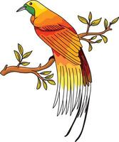 vecteur oiseau de paradis perché sur une arbre branche