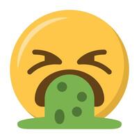 vomissement visage emoji icône vecteur