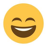 sourire visage avec gros souriant yeux emoji icône vecteur