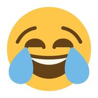 en riant en dehors bruyant emoji icône vecteur