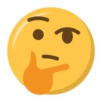 en pensant visage emoji icône vecteur