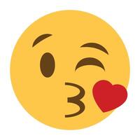 soufflant une baiser visage emoji icône vecteur