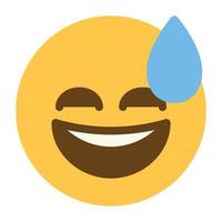 sourire transpiration visage emoji icône vecteur