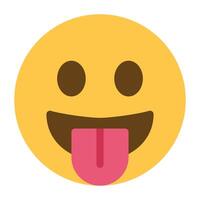 sourire avec une langue emoji icône vecteur