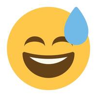 sourire transpiration visage emoji icône vecteur