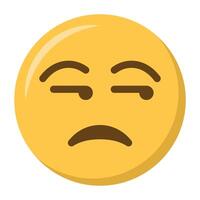 pas amusé visage emoji icône vecteur