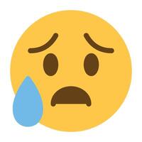 triste soulagé visage emoji icône - émotif expression symbole vecteur