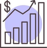 les stocks ligne forme couleurs icône vecteur