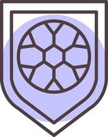 Football badge ligne forme couleurs icône vecteur