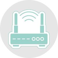 Wifi routeur glyphe multicolore autocollant icône vecteur