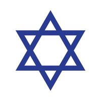 étoile de David , symbole de judaïsme plat icône vecteur