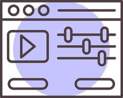 vidéo éditeur ligne forme couleurs icône vecteur