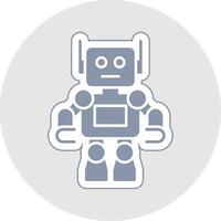 robot glyphe multicolore autocollant icône vecteur