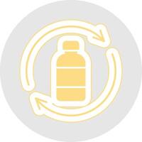 bouteille recyclage glyphe multicolore autocollant icône vecteur