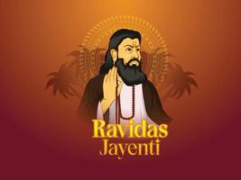 illustration vectorielle de gourou ravidas jayanti vecteur