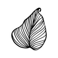 Célibataire feuille ligne art illustration isolé dans blanche. floral décoration branche feuille plante doubler. moderne Célibataire ligne art, esthétique contour. parfait pour Accueil décor tel comme affiches, mur art, fourre-tout sac etc vecteur