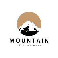 Montagne logo Facile conception aventure modèle silhouette paysage Facile moderne style marque produit affaires vecteur