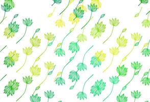 motif de doodle vectoriel vert clair, jaune.