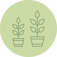 grandir plante ligne cercle multicolore icône vecteur