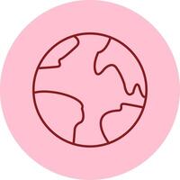 planète Terre ligne cercle multicolore icône vecteur