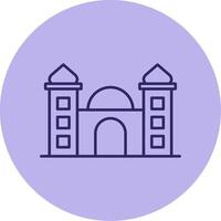 mosquée ligne cercle multicolore icône vecteur