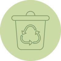 recycler poubelle ligne cercle multicolore icône vecteur