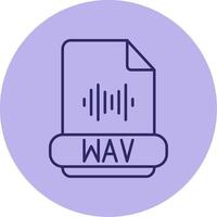 wav format ligne cercle multicolore icône vecteur