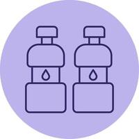 deux bouteilles ligne cercle multicolore icône vecteur