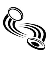 une noir et blanc logo de une filage disque vecteur
