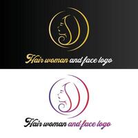 cheveux femme et visage logo vecteur