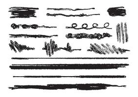 collection de Aléatoire main tiré griffonner de accident vasculaire cérébral, forme, noir stylo marqueur formes vecteur ensemble