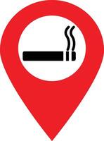 carte épingle icône fumeur zone . fumeur zone signe . fumeur zone emplacement icône vecteur