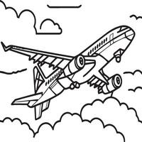 avion coloration pages. avion contour illustration vecteur