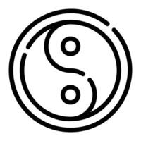 yin Yang ligne icône Contexte blanc vecteur