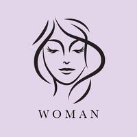 femmes icône logo, moderne plat conception, pinceau, main dessiner vecteur